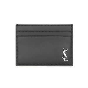 Saint Laurent Monogram Card Holder Black & Silver.